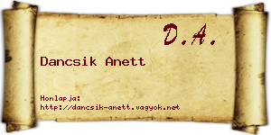 Dancsik Anett névjegykártya