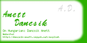 anett dancsik business card